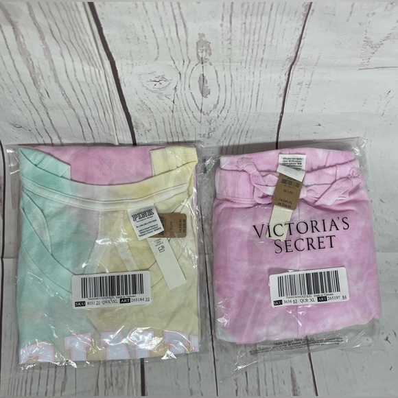 Victoria's Secret PINK Tank Top & 4.25” Rolled Hem Sweat Shorts, Extra Large - Picture 2 of 10